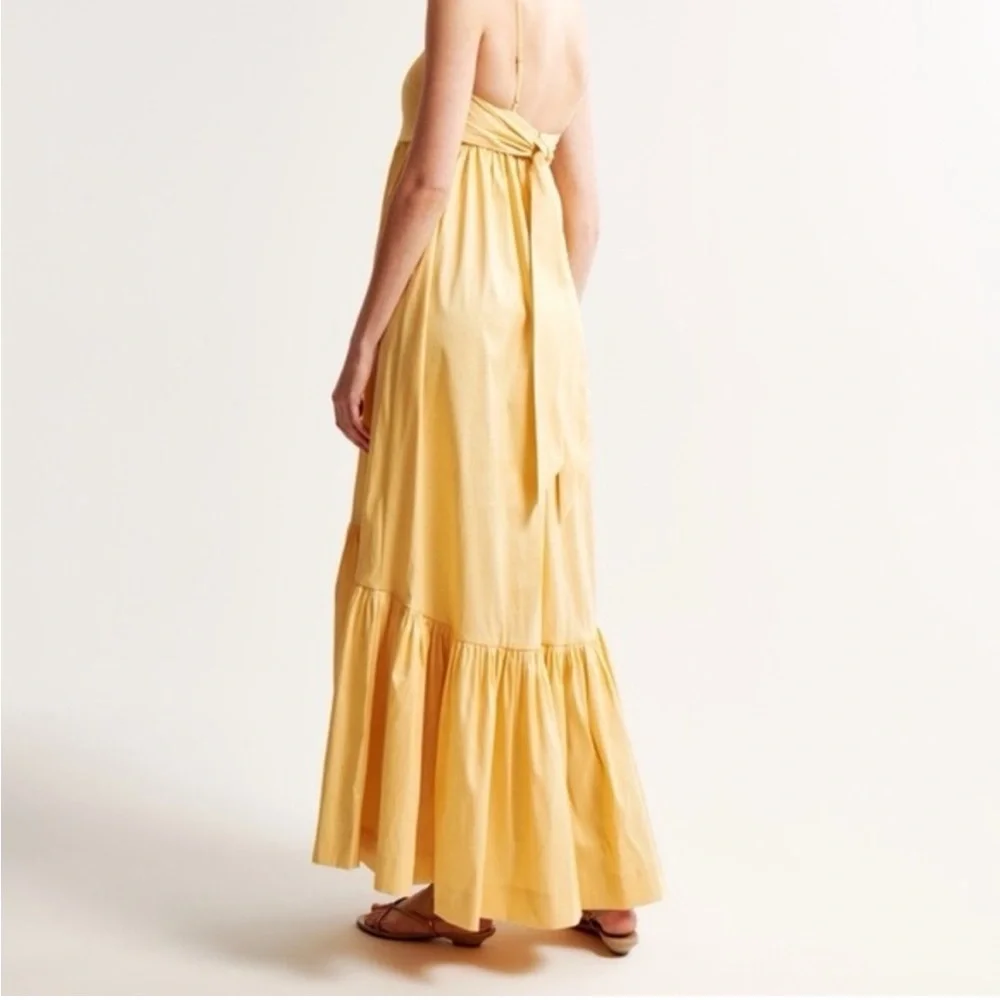 Abercrombie & Fitch Bow-Back Taffeta Maxi Dress